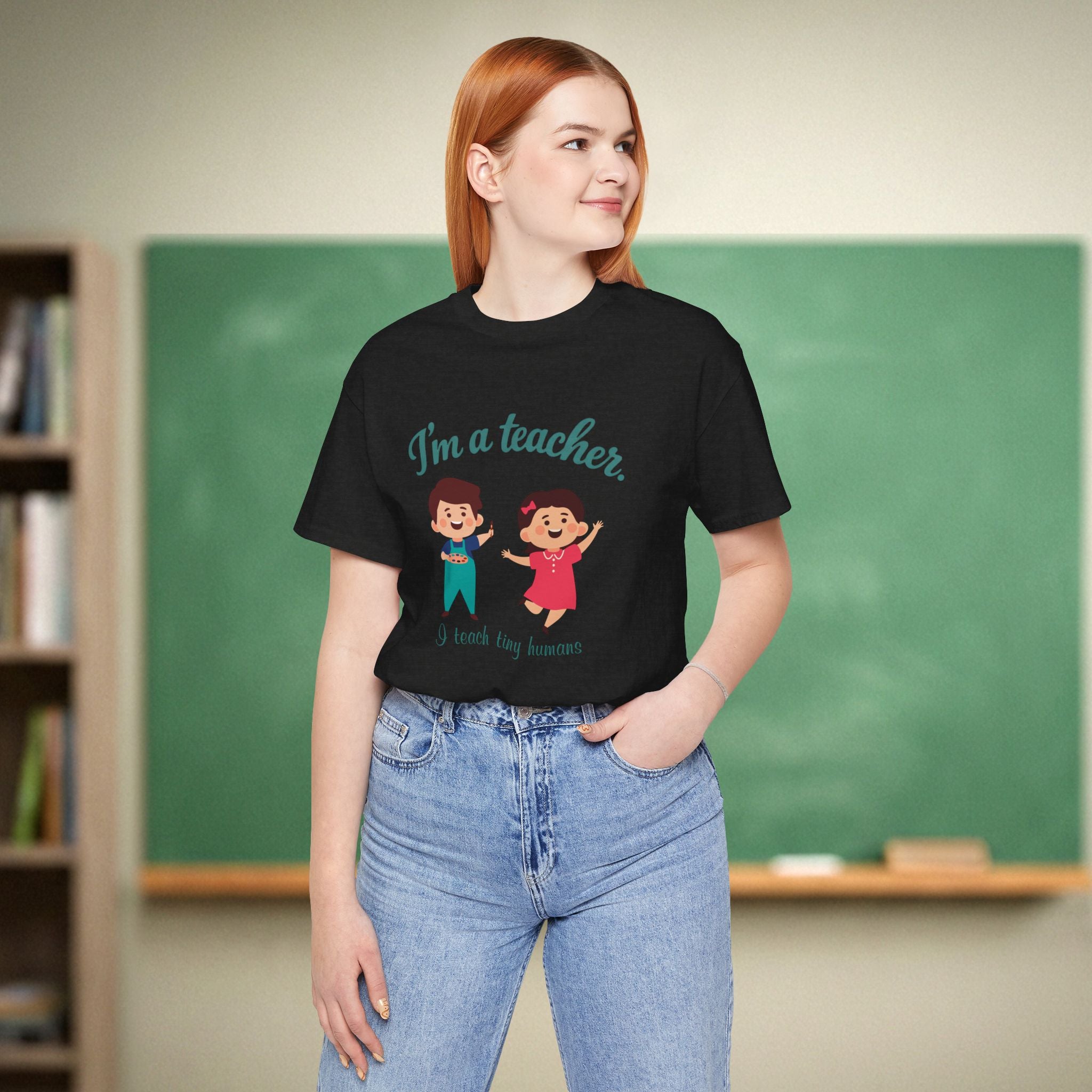 I Teach Tiny Humans Shirt | Cute Preschool & Kindergarten Teacher Tee | Early Childhood Teacher Gift | Bella Canvas 3001