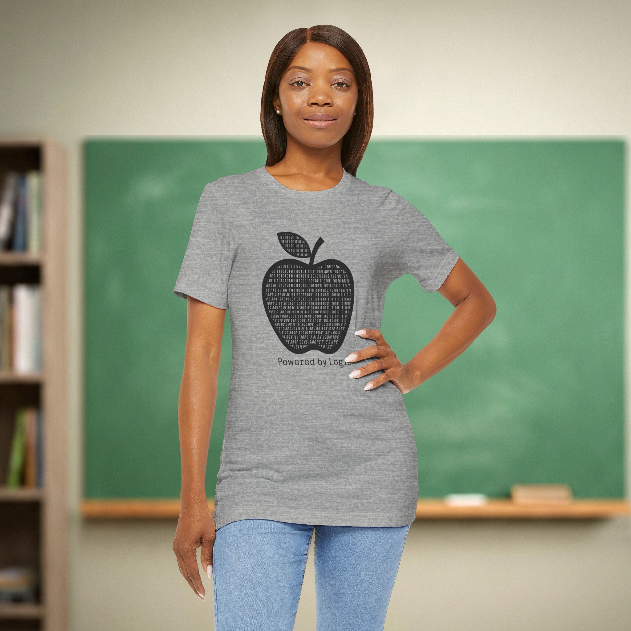 Powered by Logic Computer Science Teacher Shirt | STEM Teacher Tee | Bella Canvas 3001