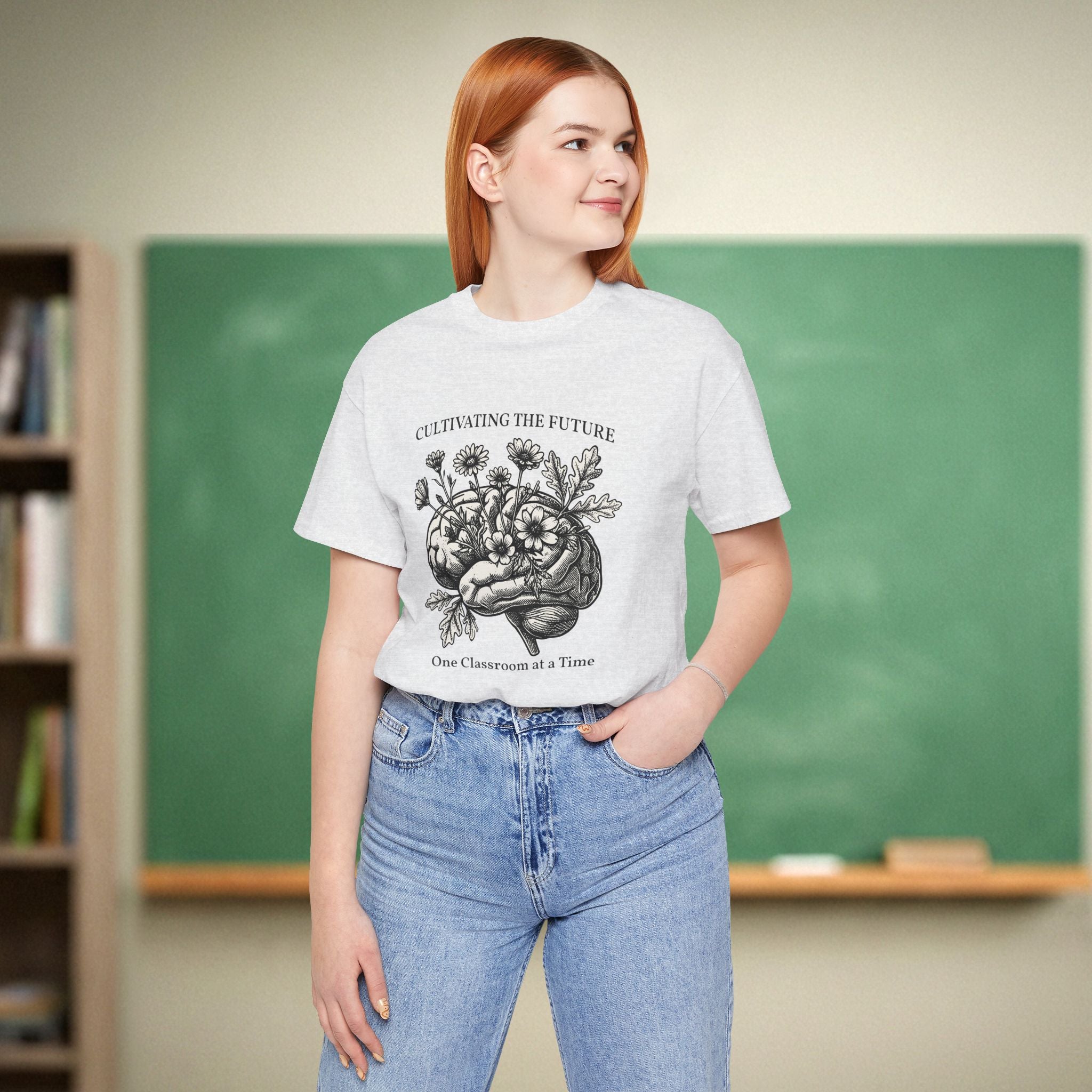 Cultivating the Future Teacher Shirt | Botanical Brain Teacher Tee | Premium Teacher Tee