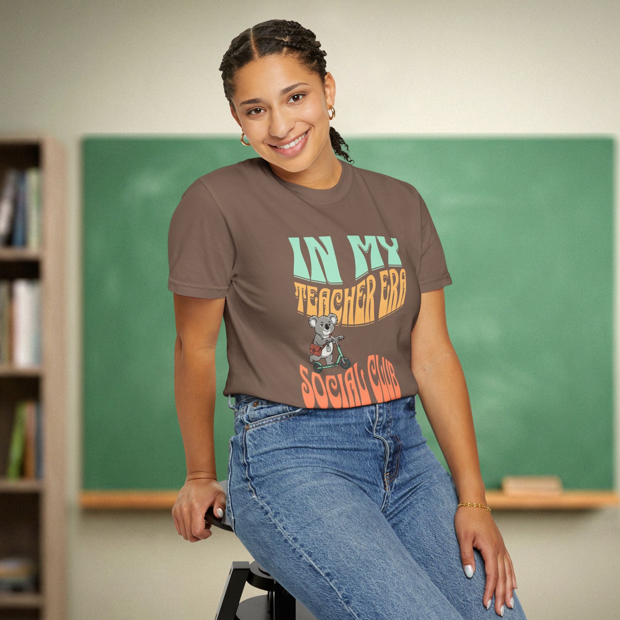 In My Teacher Era Koala Shirt | Retro Teacher Social Club Tee | Groovy Mascot Teacher Shirt | Premium Comfort Colors 1717 Vintage Tee