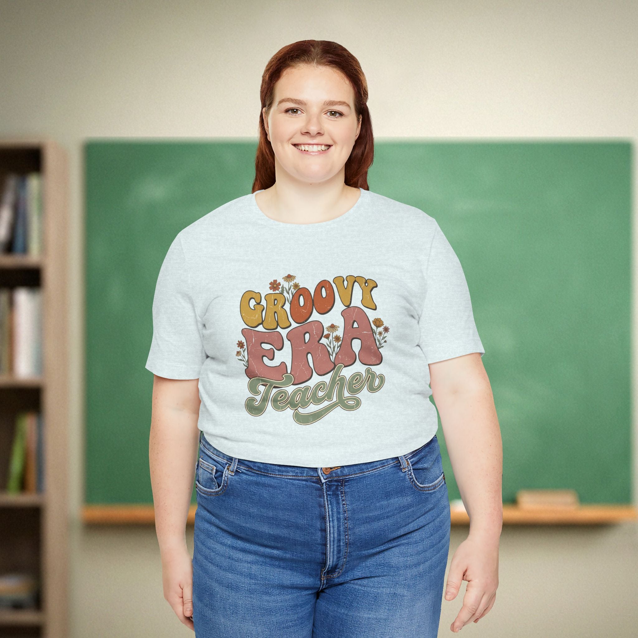 Groovy Era Teacher Shirt | Retro Floral Teacher Tee | Bella Canvas 3001