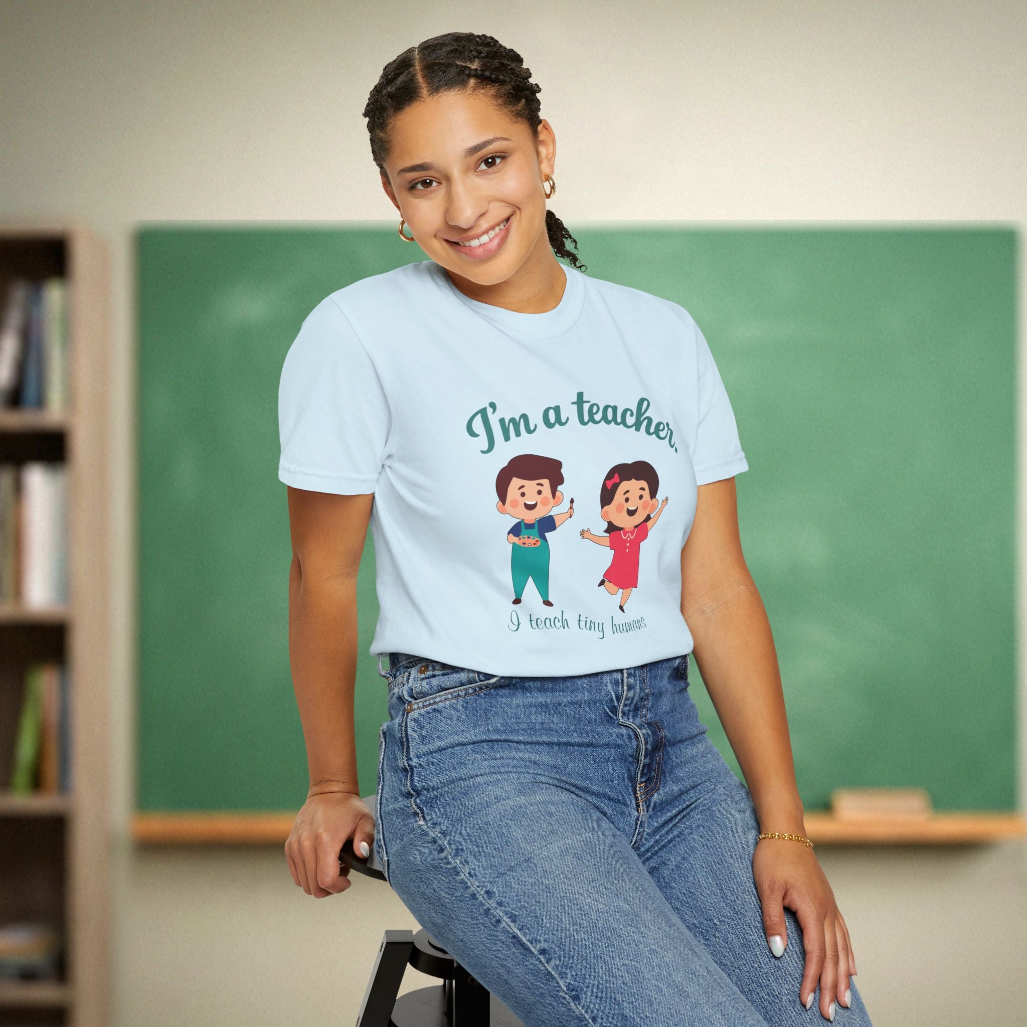 I Teach Tiny Humans Shirt | Cute Preschool & Kindergarten Teacher Tee | Early Childhood Teacher Gift | Premium Comfort Colors 1717 Vintage Tee