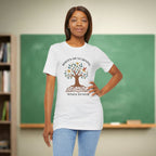 Roots of Learning Wings to Soar | Inspirational Teacher Shirt | Bella Canvas 3001