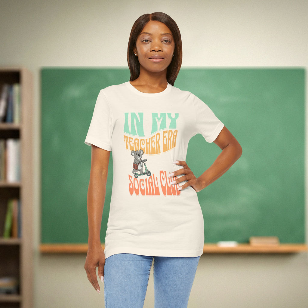 In My Teacher Era Koala Shirt | Retro Teacher Social Club Tee | Groovy Mascot Teacher Shirt | Bella Canvas 3001