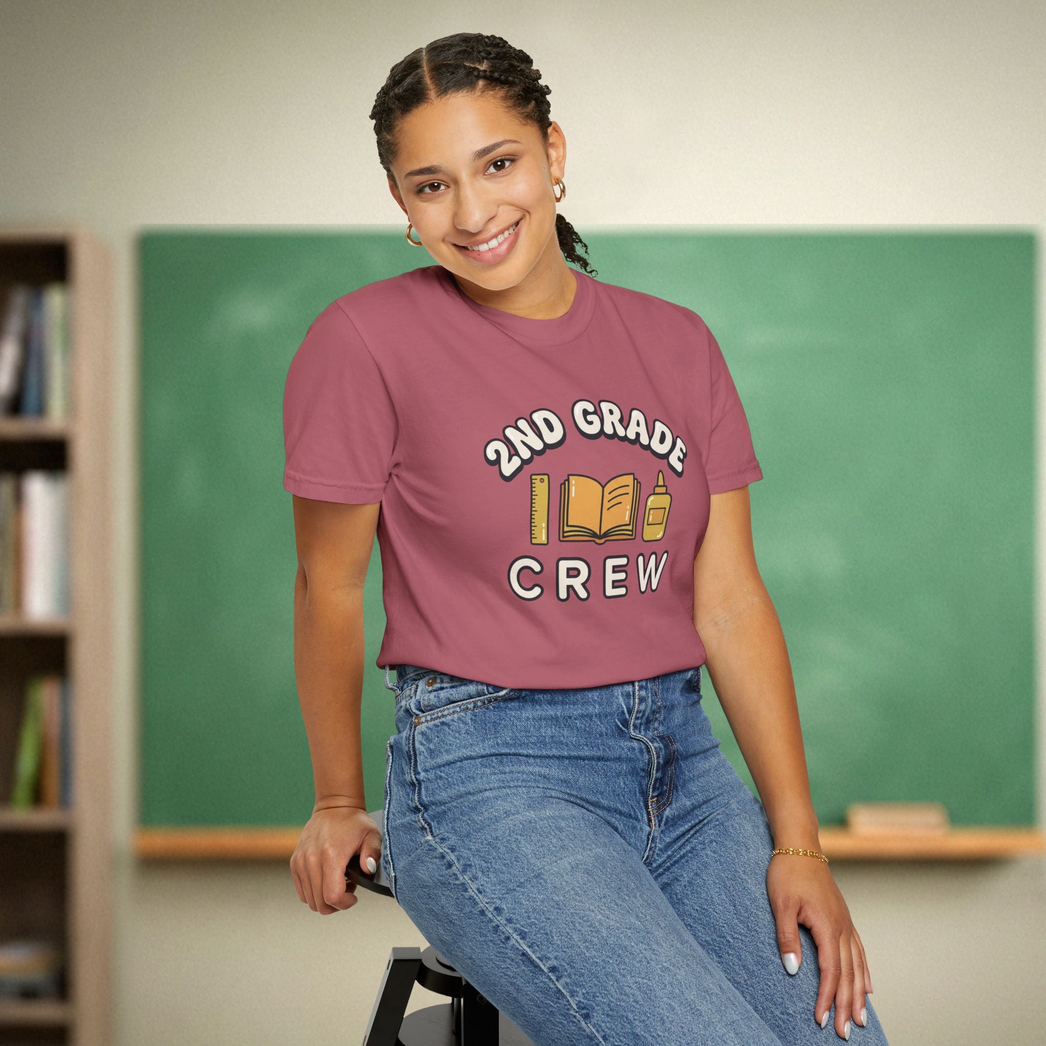 2nd Grade Crew Shirt | Retro Second Grade Teacher Tee | Cute Elementary Teacher Shirt | Premium Comfort Colors 1717 Vintage Tee