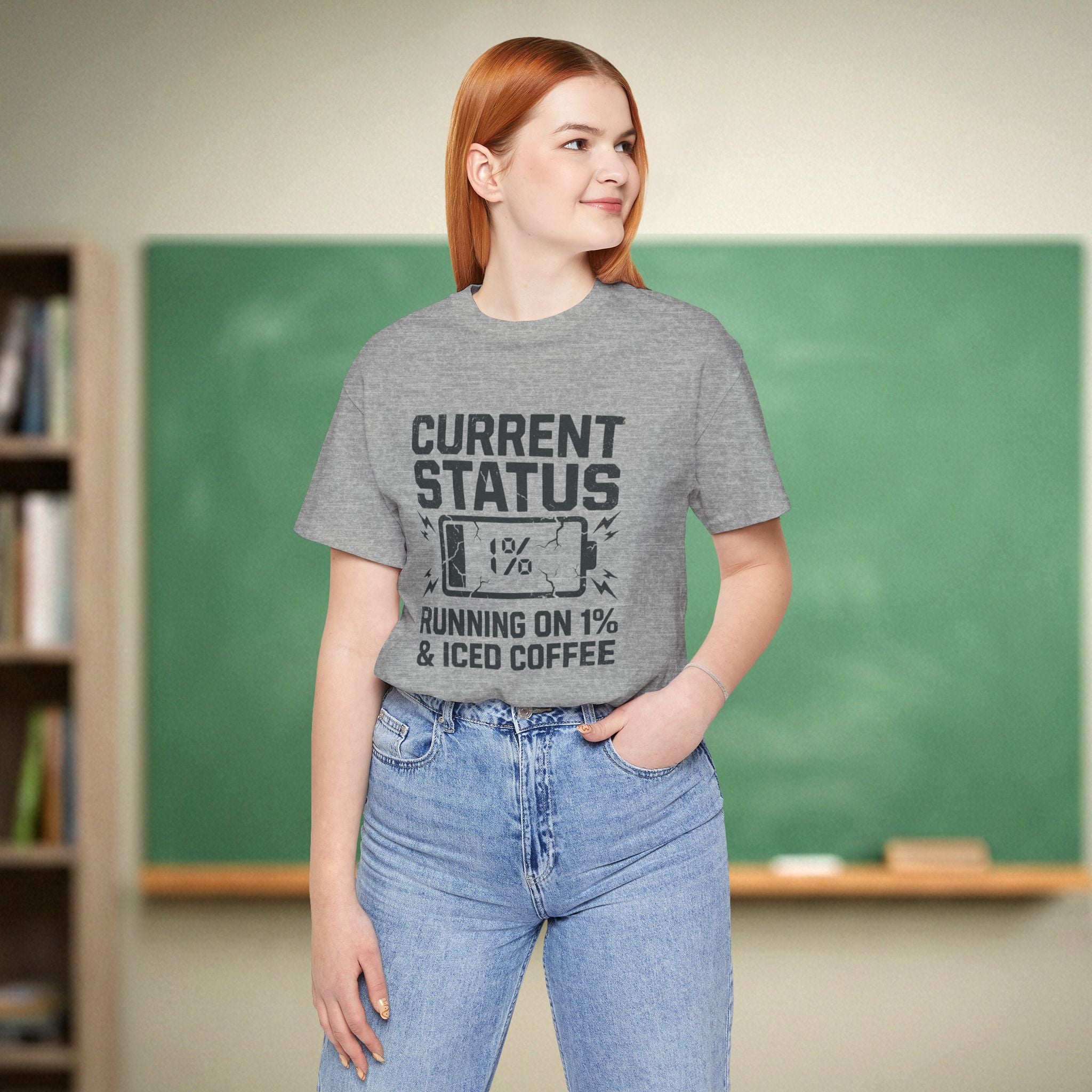 Running on 1% & Iced Coffee | Premium Teacher Tee 🍎