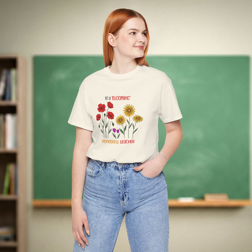 Blooming Wonderful Teacher Floral Shirt | Inspirational Teacher Gift | Bella Canvas 3001