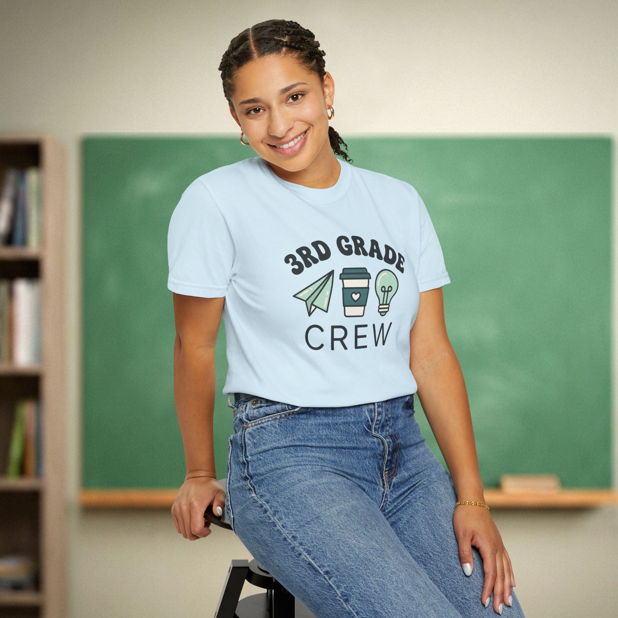 3rd Grade Crew Shirt | Retro Third Grade Teacher Tee | Cute Teacher Coffee Shirt | Premium Comfort Colors 1717 Vintage Tee