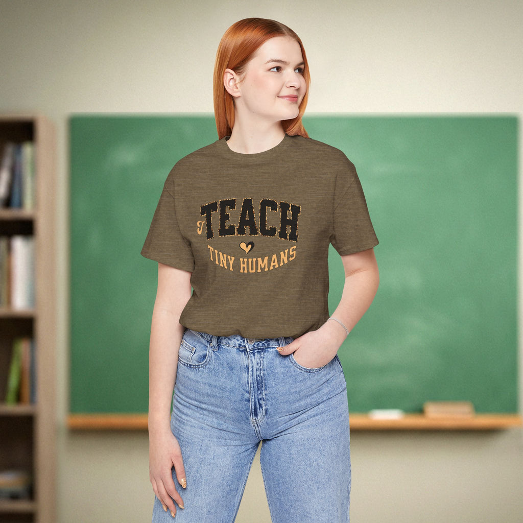 I Teach Tiny Humans Shirt | Leopard Print Early Childhood Teacher Tee