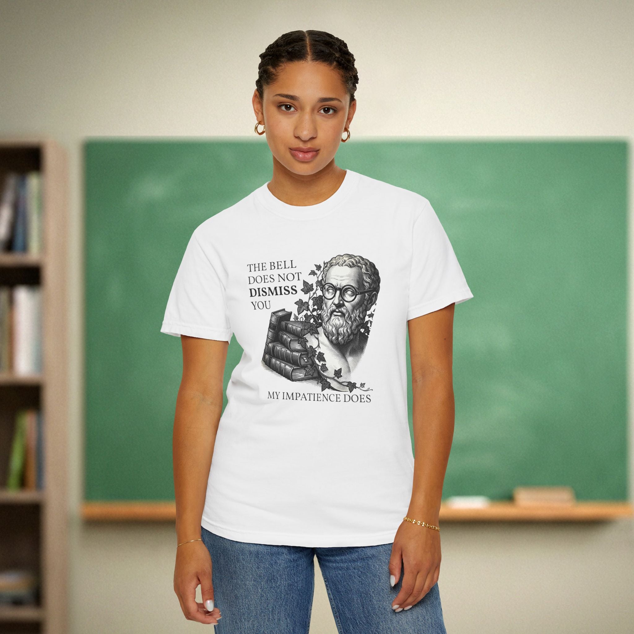 The Bell Does Not Dismiss You Teacher Shirt | Funny Philosophy Classroom Tee