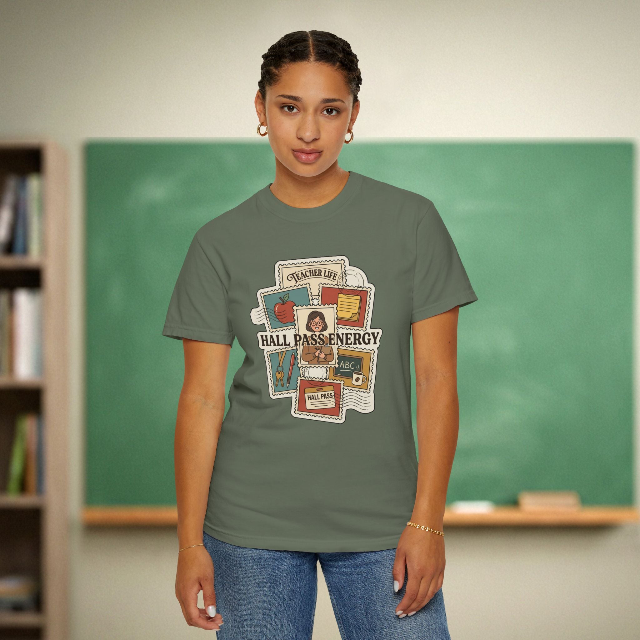 Hall Pass Energy Teacher Life | Funny Teacher Shirt | Premium Comfort Colors 1717 Vintage Tee