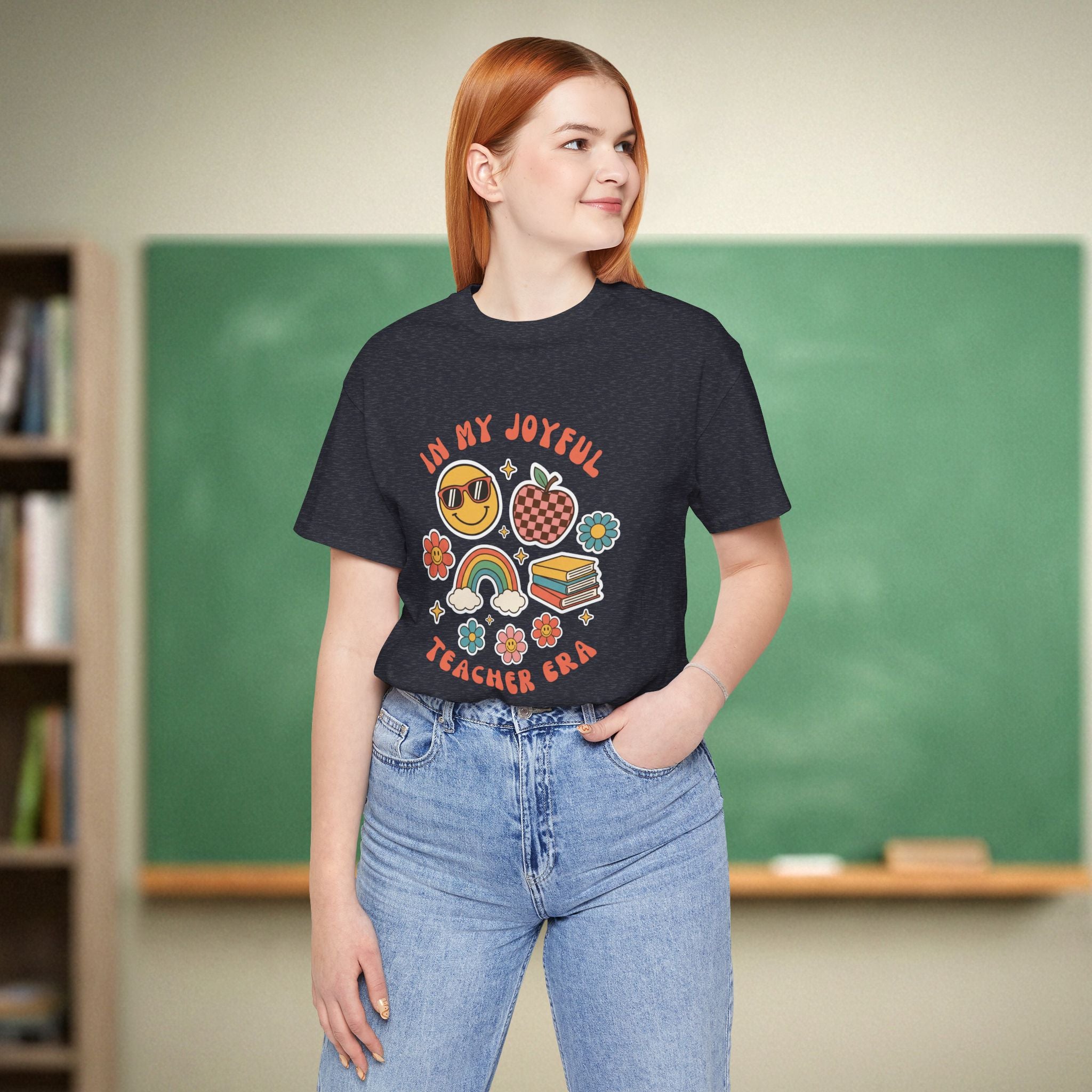 In My Joyful Teacher Era Shirt | Retro Smiley Teacher Tee | Bella Canvas 3001