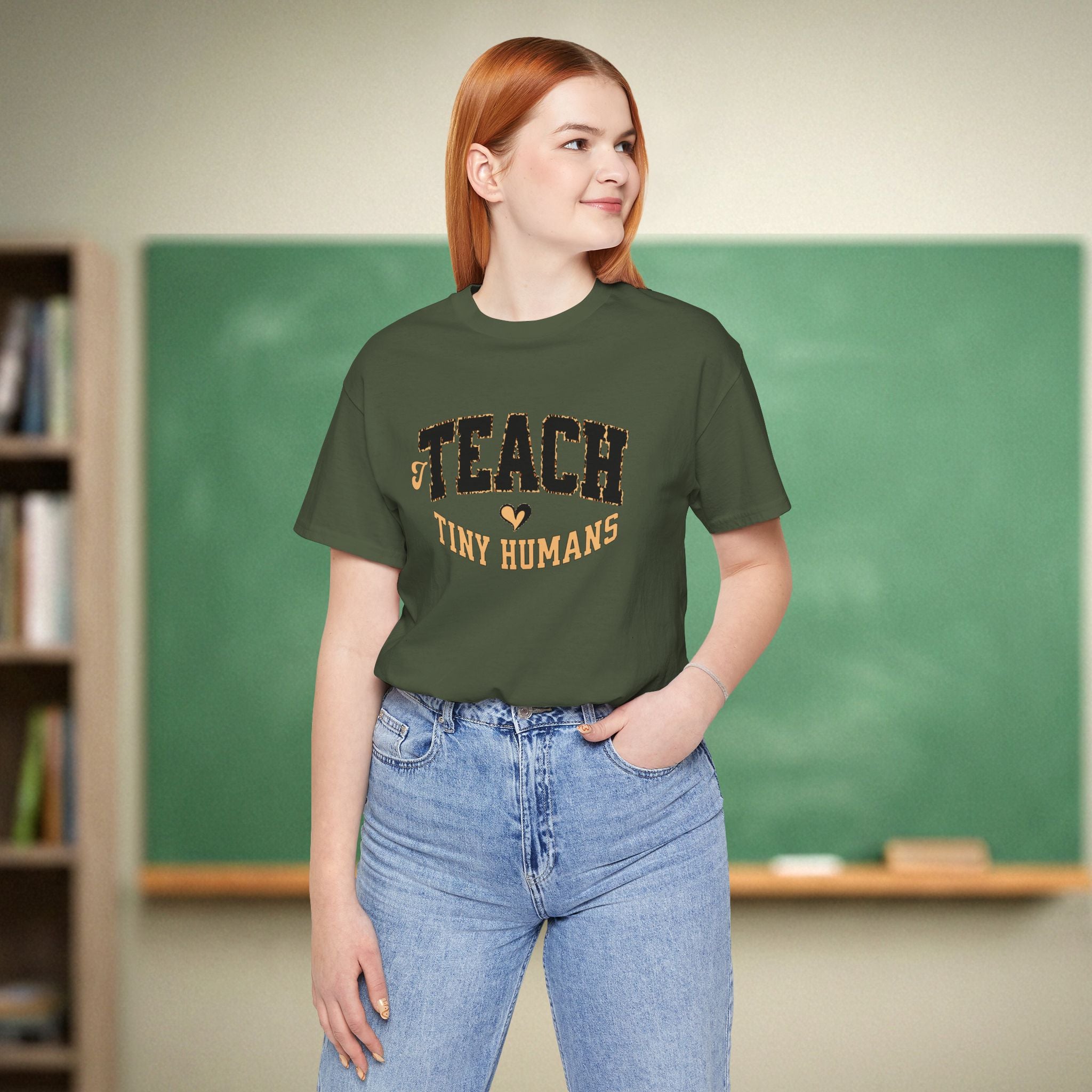 I Teach Tiny Humans Shirt | Leopard Print Early Childhood Teacher Tee