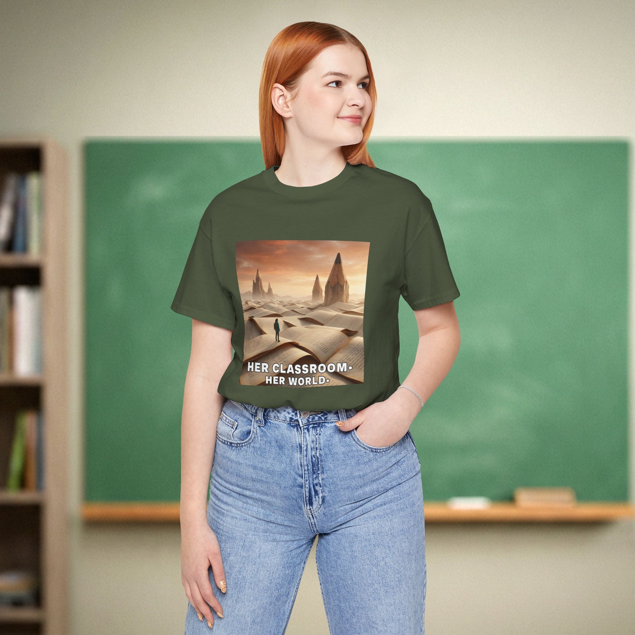 Her Classroom Her World Teacher Shirt | Aesthetic Teacher Pride Tee | Bella Canvas 3001