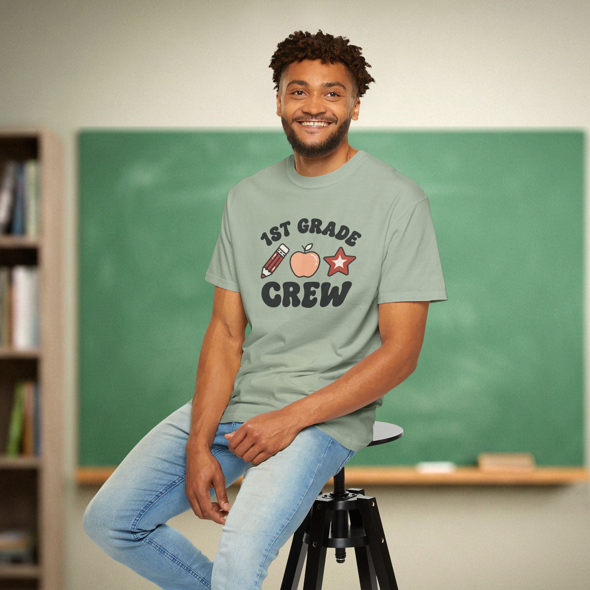 1st Grade Crew Shirt | Retro First Grade Teacher Tee | Aesthetic Teacher Team Shirt | Premium Comfort Colors 1717 Vintage Tee