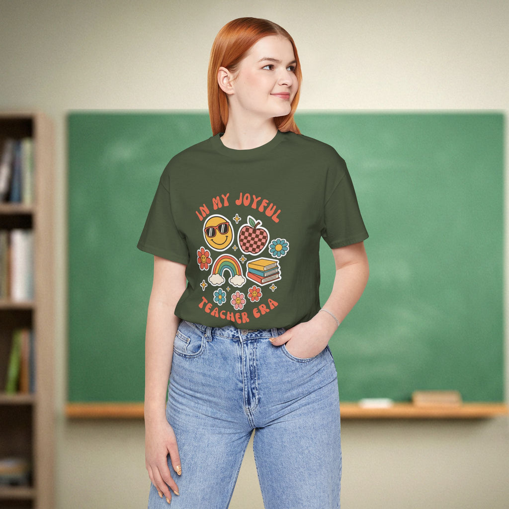 In My Joyful Teacher Era Shirt | Retro Smiley Teacher Tee | Bella Canvas 3001