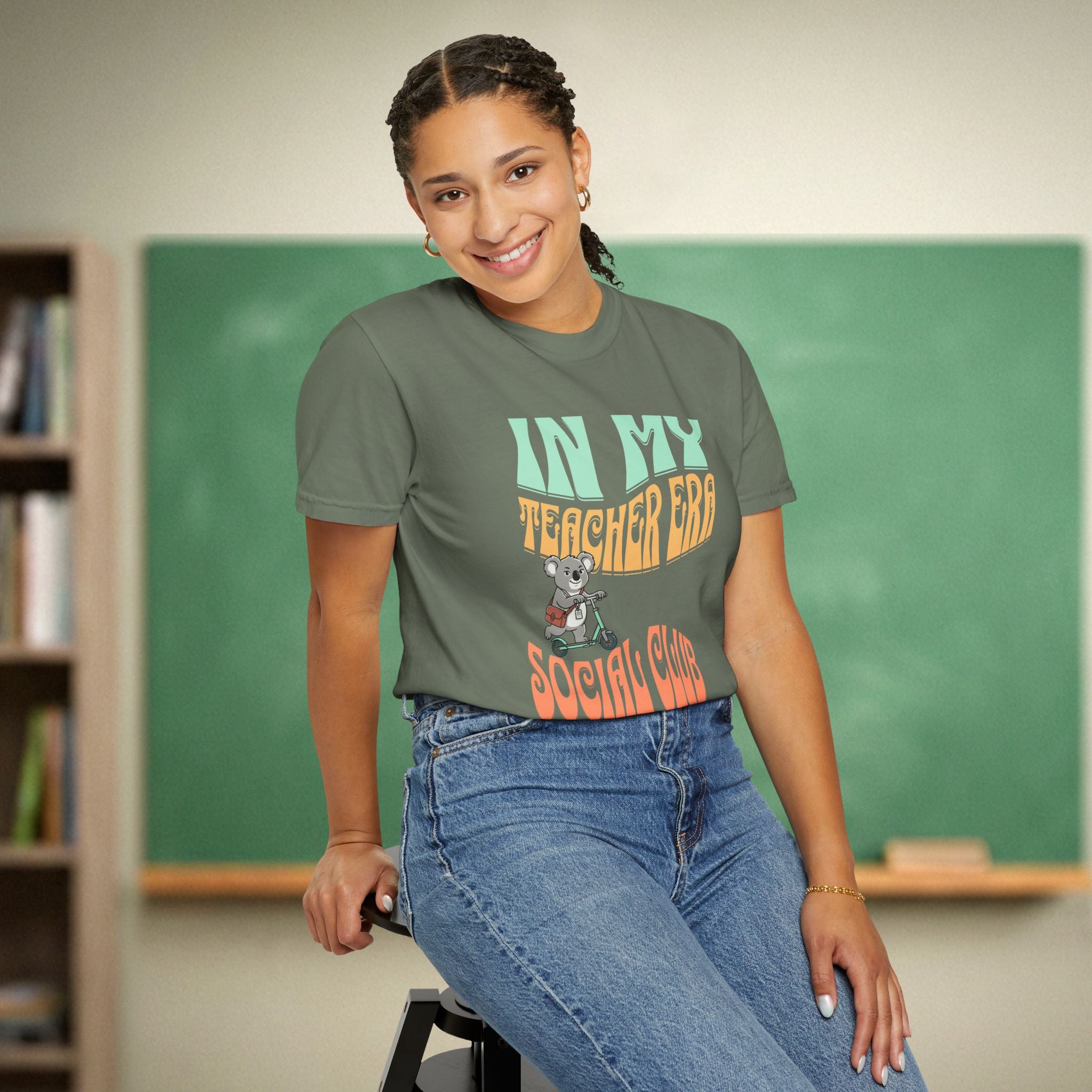 In My Teacher Era Koala Shirt | Retro Teacher Social Club Tee | Groovy Mascot Teacher Shirt | Premium Comfort Colors 1717 Vintage Tee