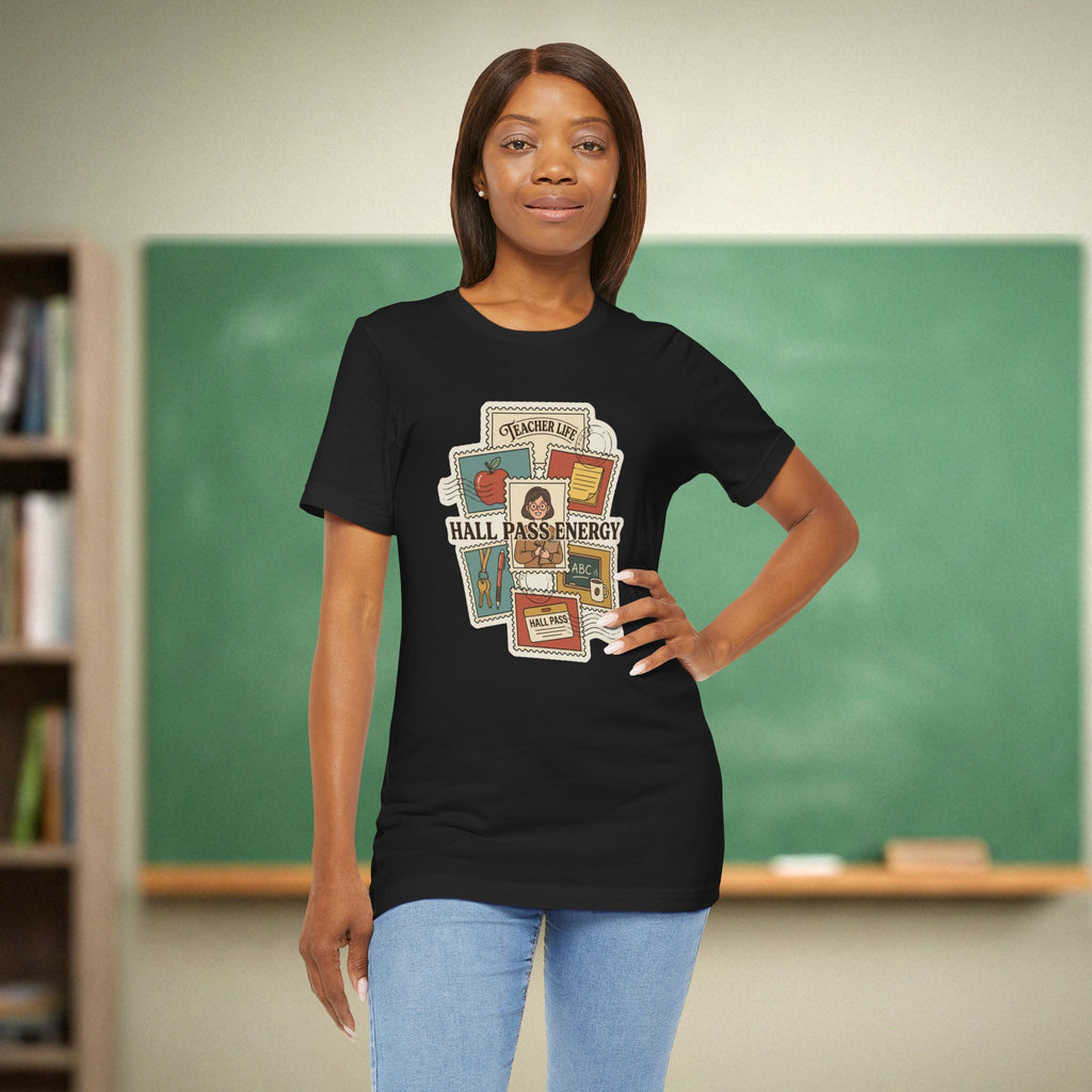 Hall Pass Energy Teacher Life | Funny Teacher Shirt | Bella Canvas 3001