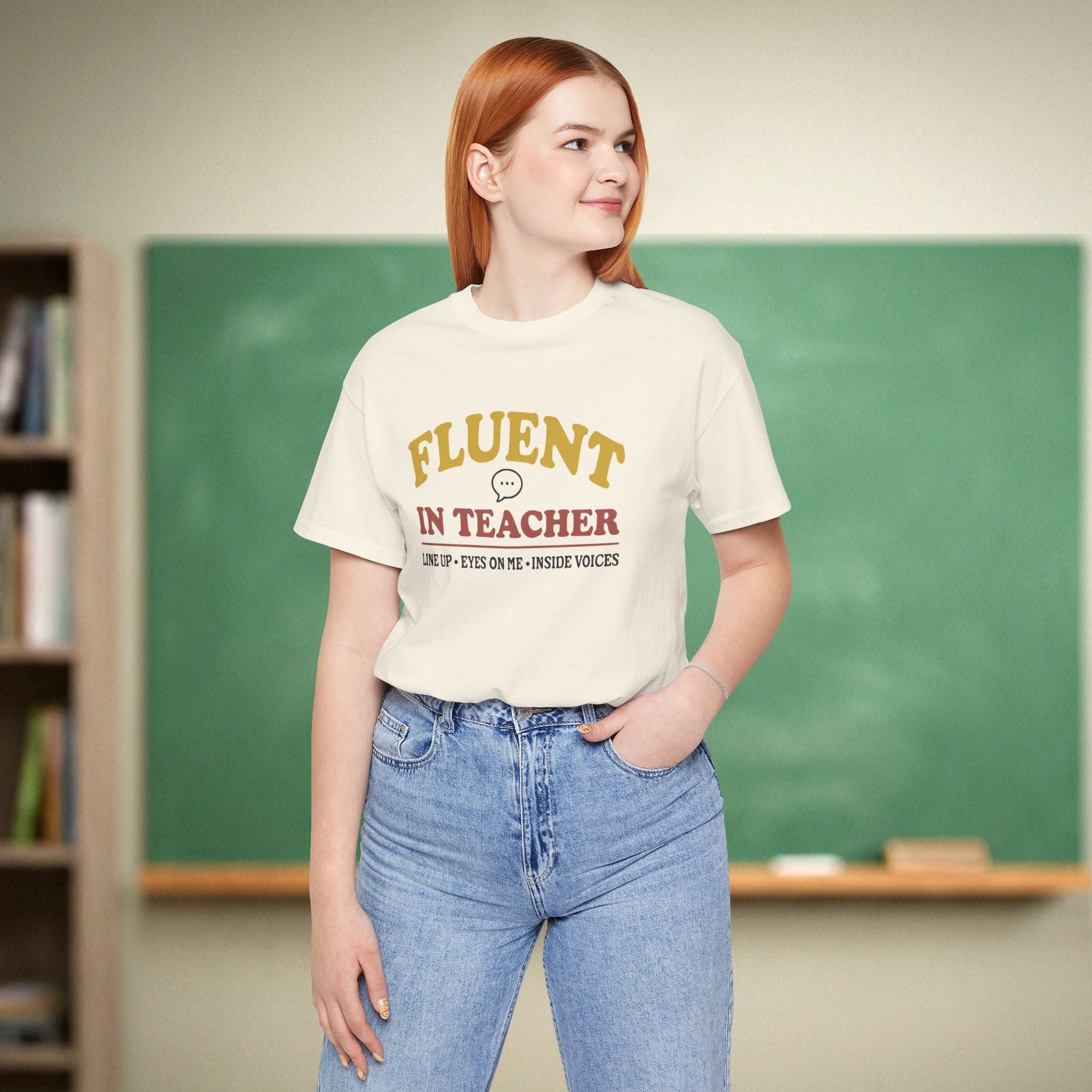 Fluent in Teacher Shirt | Funny Teacher Tee | Classroom Management Humor | Bella Canvas 3001