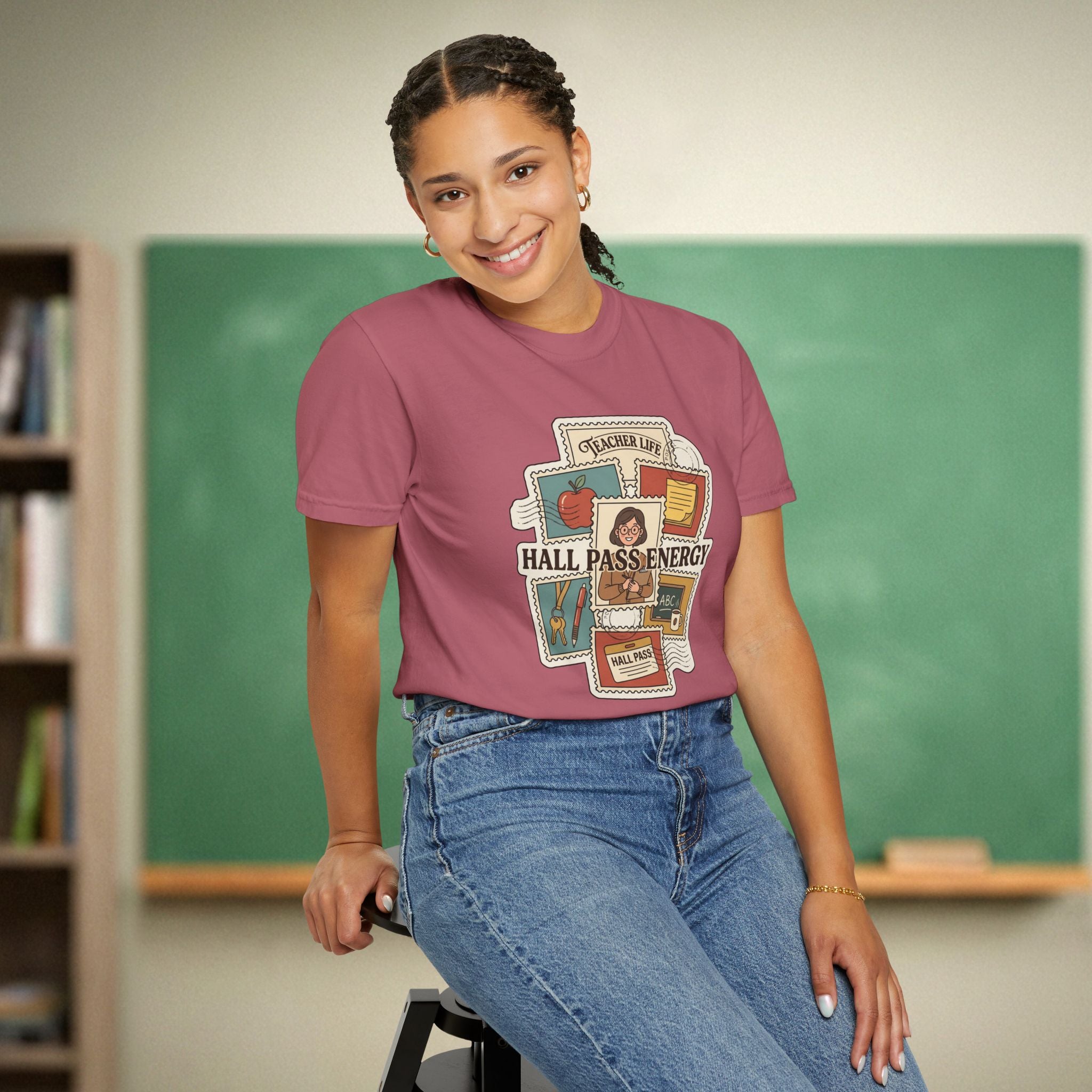 Hall Pass Energy Teacher Life | Funny Teacher Shirt | Premium Comfort Colors 1717 Vintage Tee