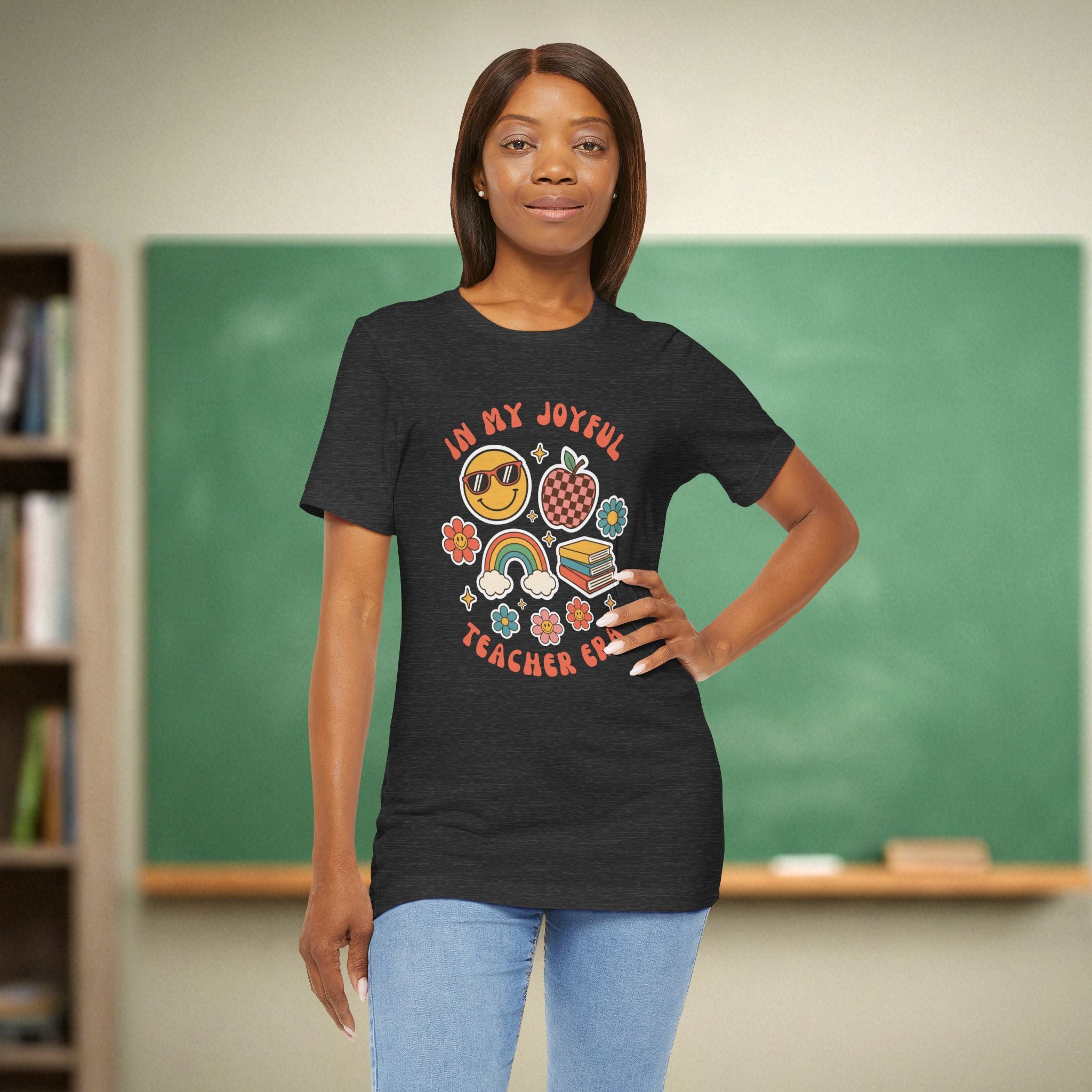 In My Joyful Teacher Era Shirt | Retro Smiley Teacher Tee | Bella Canvas 3001