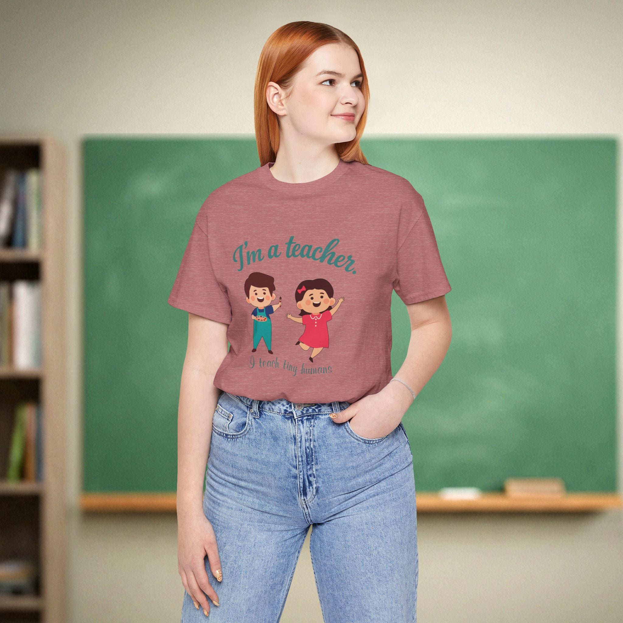 I Teach Tiny Humans Shirt | Cute Preschool & Kindergarten Teacher Tee | Early Childhood Teacher Gift | Bella Canvas 3001