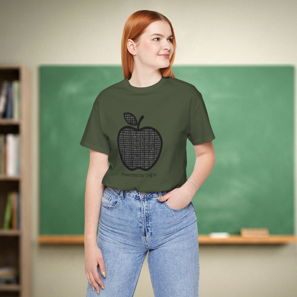 Powered by Logic Computer Science Teacher Shirt | STEM Teacher Tee | Bella Canvas 3001