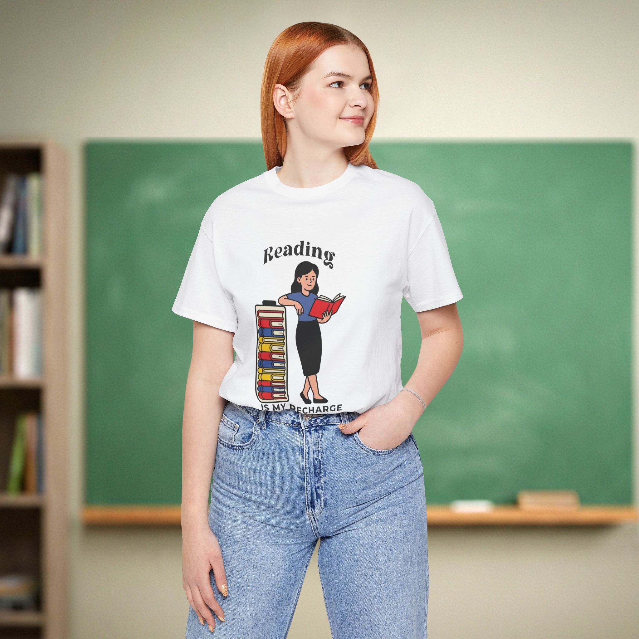 Reading is My Recharge | Book Lover Teacher Shirt | Bella Canvas 3001