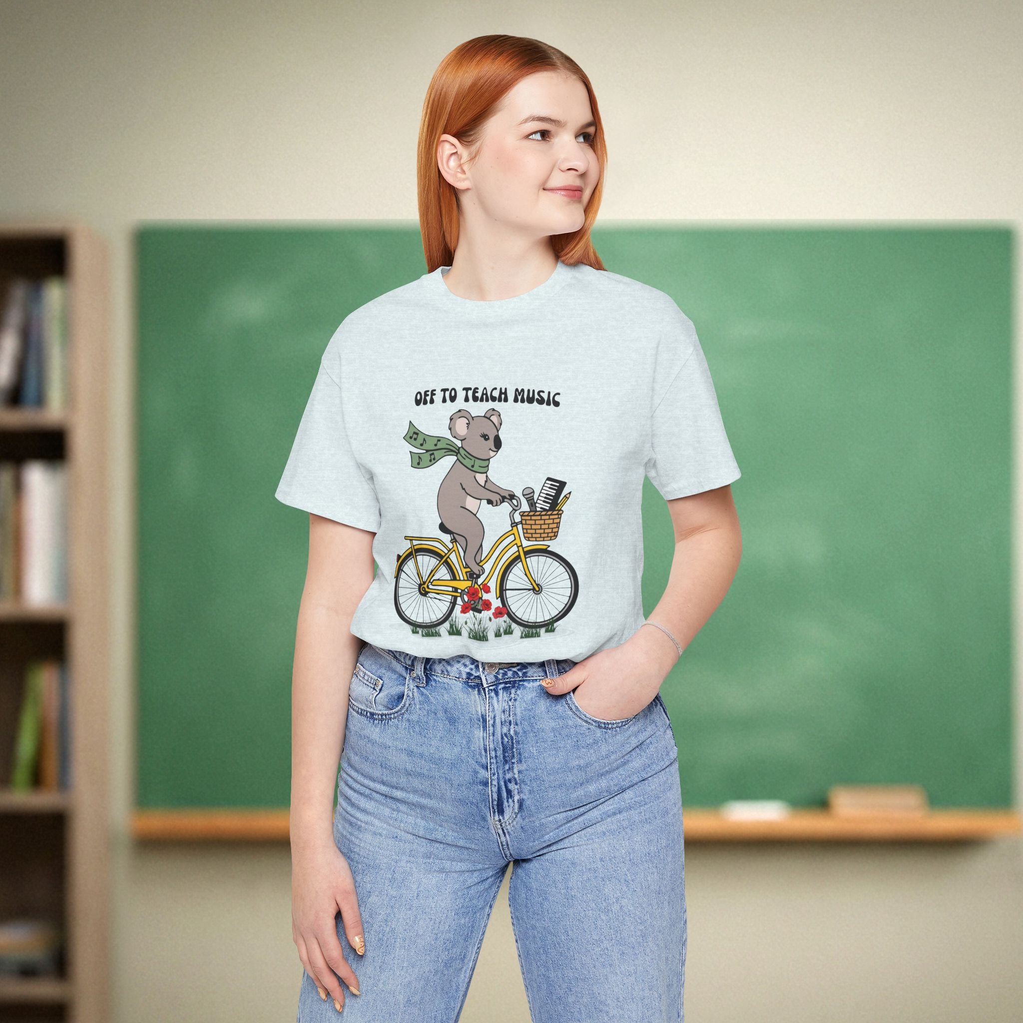 Music Teacher Koala Shirt | Yellow Retro Cruiser Bike Floral Tee | Funny Teacher Gift